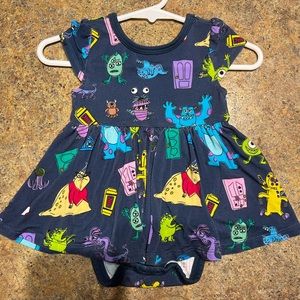 3-6 Little Sleepies Monsters Inc Twirl Dress w/ Bodysuit